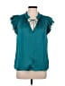 Current Air 100% Recycled Polyester Teal Sleeveless Blouse Size M - photo 1