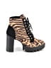 Bamboo Animal Print Brown Ankle Boots Size 9 - photo 1