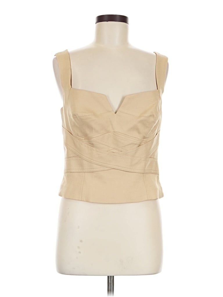 Pre-owned White House Black Market Sleeveless Blouse In Tan