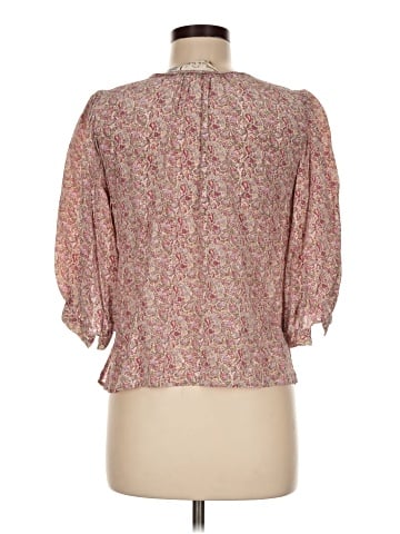 Oscar De La Renta 3/4 Sleeve Silk Top (view 2)