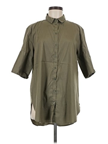 H&M L.O.G.G. 3/4 Sleeve Button-Down Shirt (view 1)