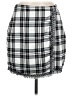 Missguided Plaid Gray Casual Skirt Size 8 - photo 1