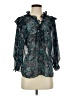 Anthropologie 100% Polyester Paisley Teal 3/4 Sleeve Blouse Size S - photo 1