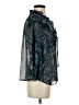 Anthropologie 100% Polyester Paisley Teal 3/4 Sleeve Blouse Size S - photo 4