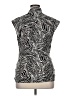 Chaus Print Black Silver Sleeveless Blouse Size XL - photo 2