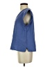Three Dots 100% Cotton Blue Short Sleeve Blouse Size XS - photo 5