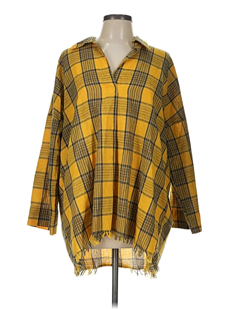 Pre-owned Umgee 3/4 Sleeve Blouse In Yellow