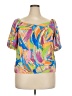 Flying Tomato 100% Polyester Yellow Short Sleeve Blouse Size L - photo 1