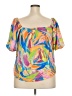 Flying Tomato 100% Polyester Yellow Short Sleeve Blouse Size L - photo 2