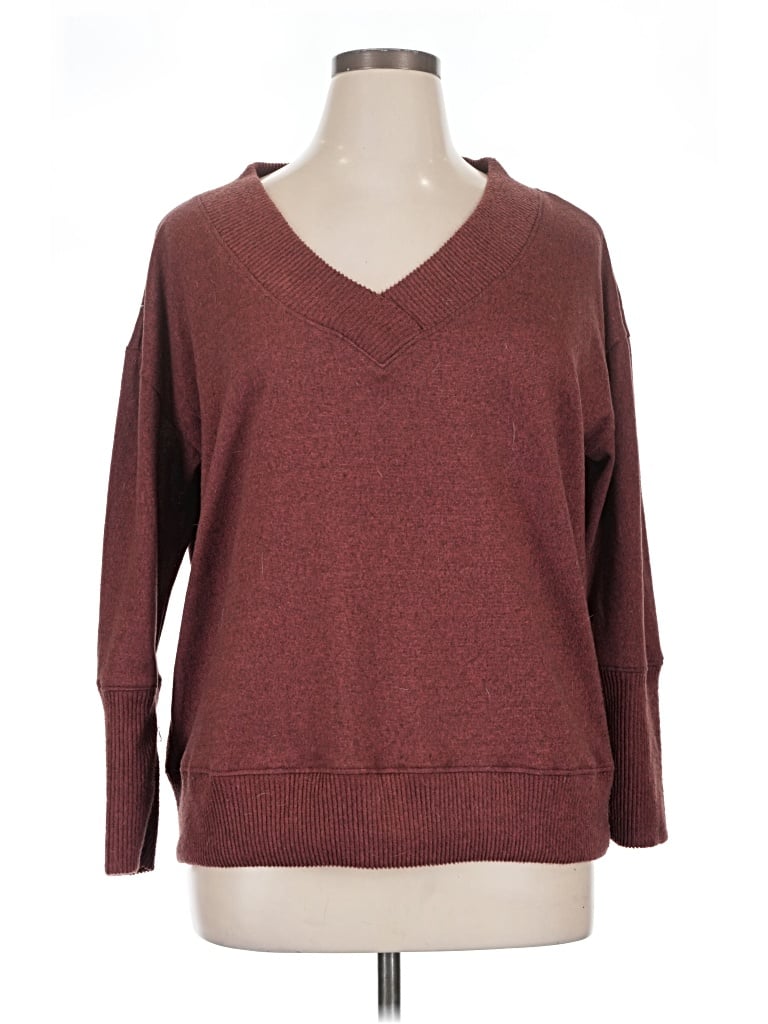 Pre-owned Emily Daniels Pullover Sweater In Burgundy