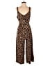 Pie in the sky Animal Print Brown Jumpsuit Size S - photo 1