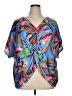 Umgee 100% Polyester Blue Short Sleeve Blouse Size XL - photo 1