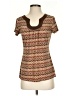 Kim Rogers Brown Short Sleeve Top Size S - photo 1