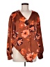 DR2 100% Polyester Brown Long Sleeve Blouse Size M - photo 1