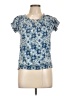 Chaps 100% Cotton Blue Short Sleeve Blouse Size L - photo 1