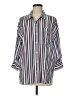 NYDJ 100% Polyester Stripes Silver 3/4 Sleeve Blouse Size M - photo 1
