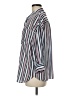 NYDJ 100% Polyester Stripes Silver 3/4 Sleeve Blouse Size M - photo 5