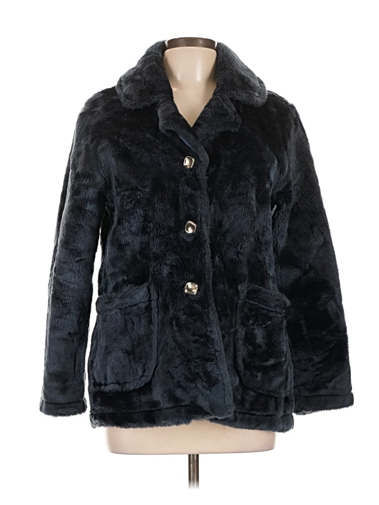 Pre-owned Free People Faux Fur Jacket In Black