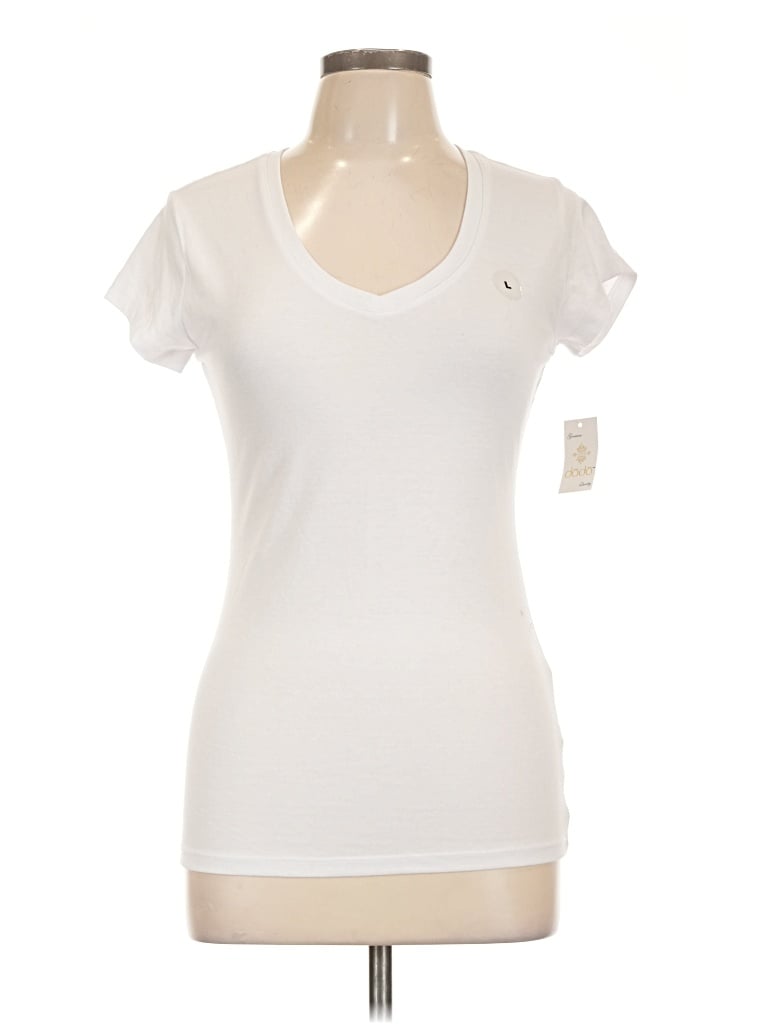 Pre-owned Assorted Brands Short Sleeve Top White V-neck Tops