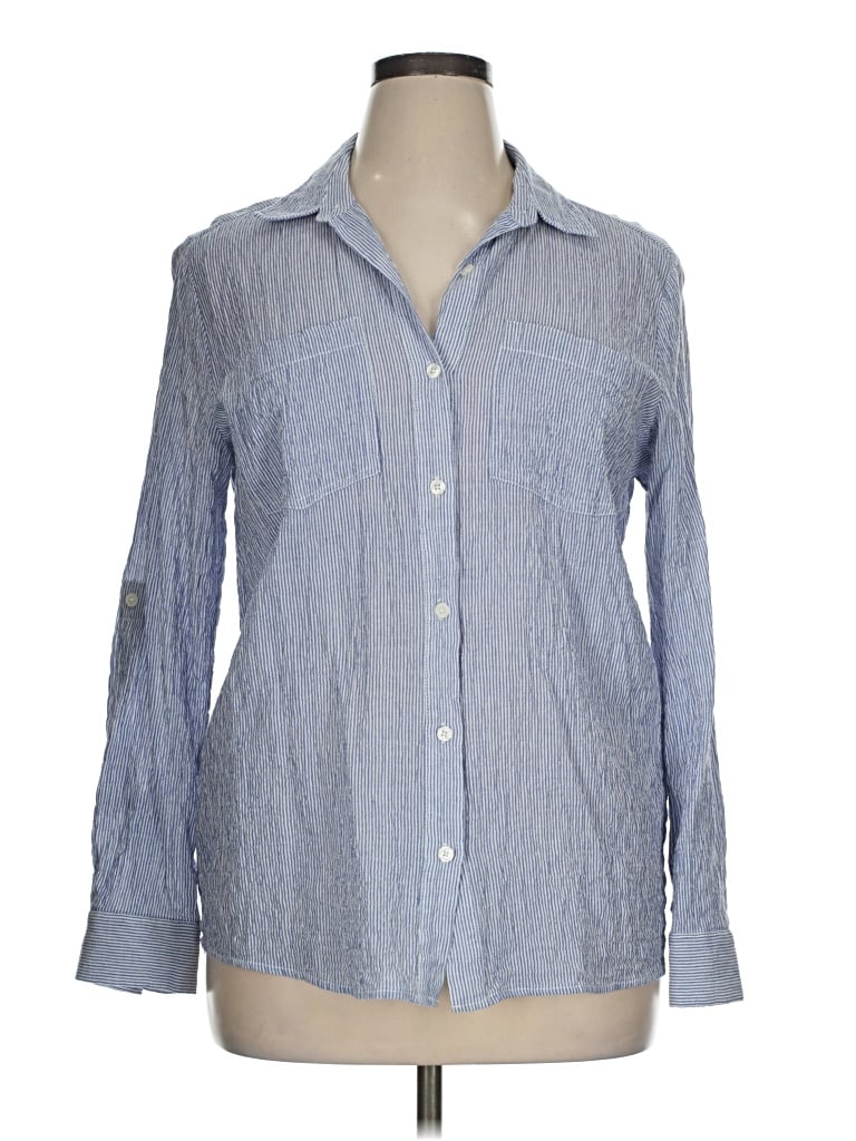 Pre-owned Michael Michael Kors Long Sleeve Button Down Shirt In Blue