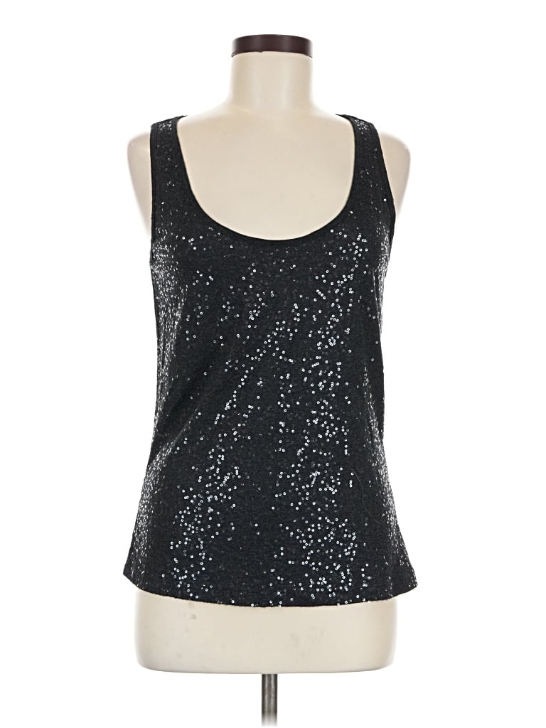 Pre-owned Ny & C Sleeveless Top Black Scoop Neck Tops