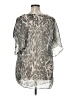 Kate Sylvester 100% Polyester Gray Short Sleeve Blouse Size XL - photo 2