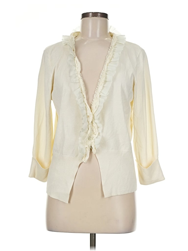 Pre-owned Coldwater Creek Cardigan Sweater In Ivory
