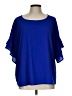 Umgee Blue Short Sleeve Blouse Size L - photo 1
