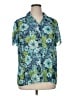 Sag Harbor Floral Teal Short Sleeve Blouse Size XL - photo 1