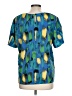 Notations 100% Polyester Teal Short Sleeve Blouse Size L - photo 2