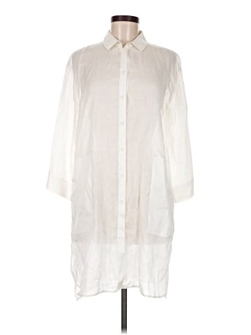 Lafayette 148 New York 3/4 Sleeve Button-Down Shirt (view 1)