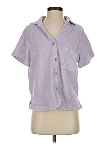 Frankies Bikinis Short Sleeve Button-Down Shirt (view 1)