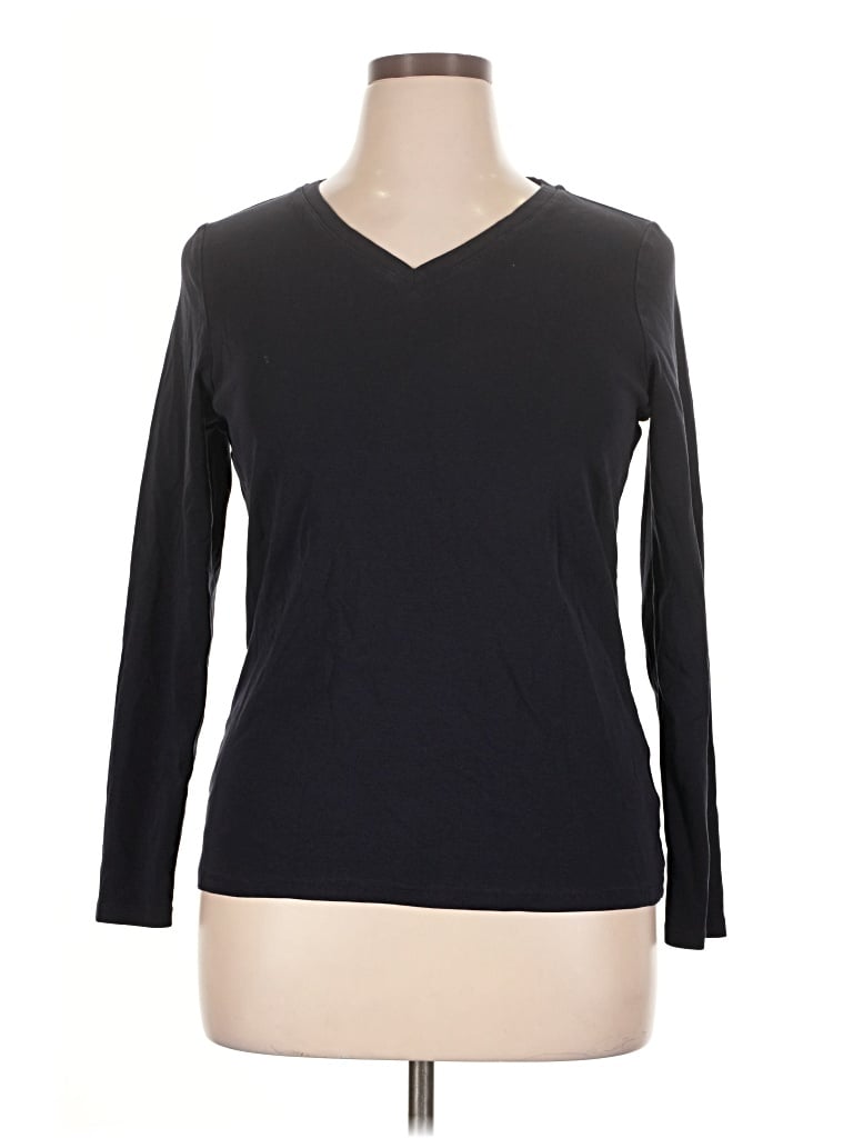 Pre-owned Uniqlo 3/4 Sleeve T-shirt In Black