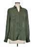 Lily White Polka Dots Green Long Sleeve Blouse Size M - photo 1
