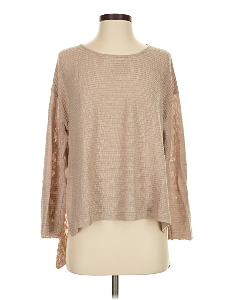 Pre-owned Z Supply Long Sleeve Blouse In Tan