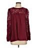 Cotton Bleu 100% Polyester Burgundy Long Sleeve Blouse Size S - photo 1