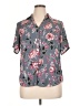 Iz Byer 100% Polyester Floral Gray Short Sleeve Blouse Size XL - photo 1