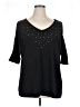 Belldini Stars Black Short Sleeve Blouse Size 1X - photo 1