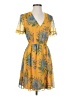 Madewell 100% Polyester Tropical Yellow Cocktail Dress Size 00 - photo 1