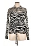 DKNYC 100% Polyester Animal Print Silver Long Sleeve Blouse Size XL - photo 1