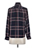 Uniqlo 100% Polyester Plaid Blue Long Sleeve Blouse Size XS - photo 2