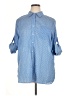 Ellen Tracy Blue 3/4 Sleeve Button-Down Shirt Size XL - photo 1