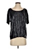 J.Crew 100% Viscose Metallic Silver Short Sleeve Top Size S - photo 1