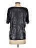 J.Crew 100% Viscose Metallic Silver Short Sleeve Top Size S - photo 2