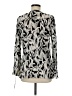 Milano 100% Polyester Silver Long Sleeve Blouse Size M - photo 2