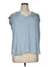 Maison d' Amelie 100% Polyester Blue Short Sleeve Blouse Size XL - photo 1