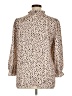 Unbranded 100% Polyester Animal Print Ivory Long Sleeve Blouse Size XL - photo 2