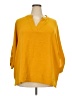 T Tahari 100% Polyester Yellow 3/4 Sleeve Top Size 2X - photo 1
