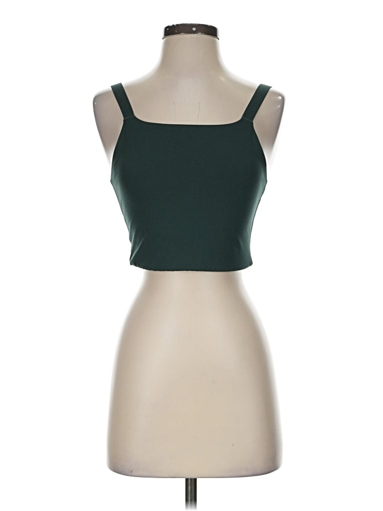 Pre-owned Girlfriend Collective Tank Top Green Strapless Neckline Tops