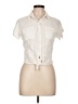 Sim & Sam 100% Rayon Ivory Short Sleeve Blouse Size L - photo 1